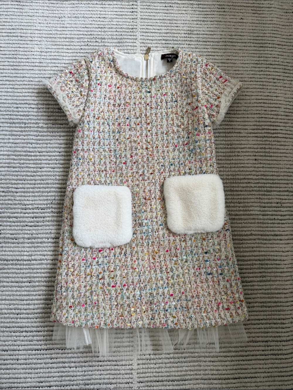 Imoga Size 6 Multi Color Jacquard Dress